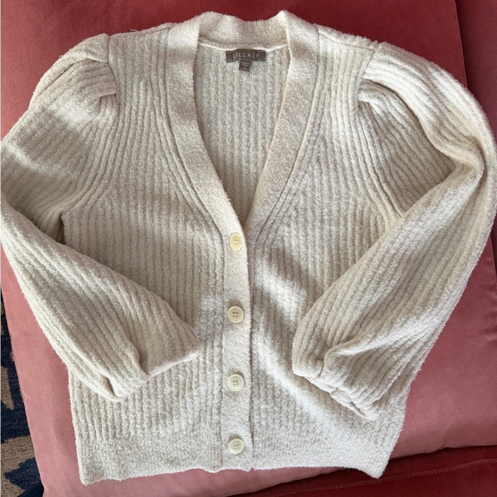 Lilla P soft cream cardigan 3/4 sleeve XS
